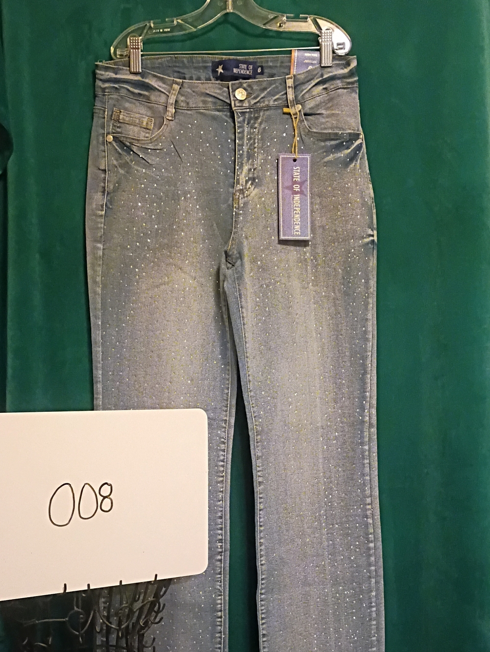 Women's Light Blue Rhinestone Jeans